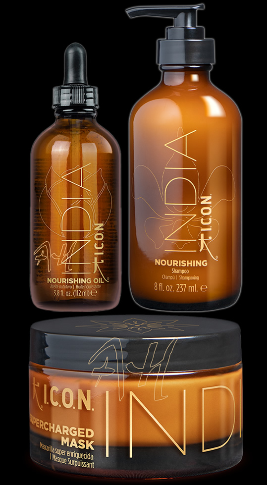 Pack ahorro: aceite seco INDIA Dry Oil + acondicionador y champú INDIA 2023 de ICON