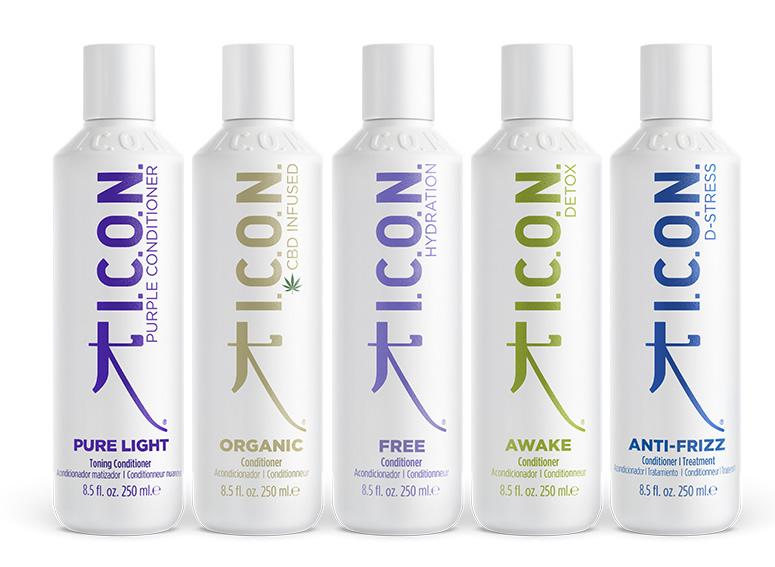 Acondicionador ANTI FRIZZ, AWAKE, CURE, INDIA, FREE, ORGANIC y PURE LIGHT de ICON