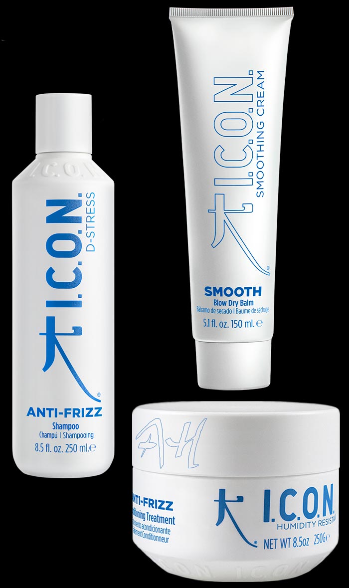 Pack ahorro: Champú ANTI-FRIZZ + Acondicionador ANTI-FRIZZ + SMOOTH de ICON